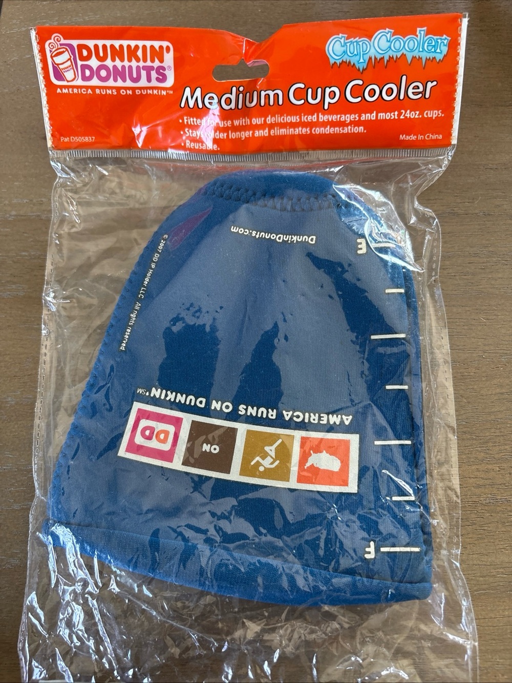 Vintage Dunkin Donuts America Runs on Dunkin Cup Cooler - Blue Rare